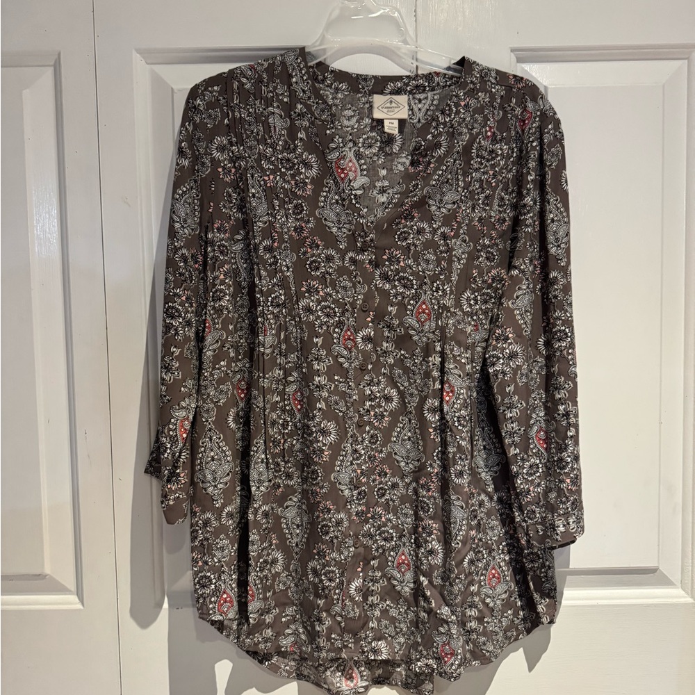 Cato Brown Paisley Long Sleeve Dress - Picture 2 of 6
